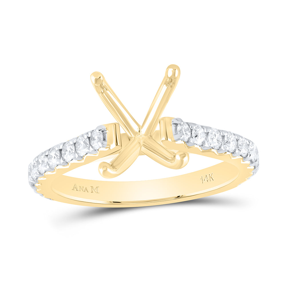 5/8Ctw-Nat Dia Ana M 3Ct-Cov Semi-Mount No Halo Engagement Ring