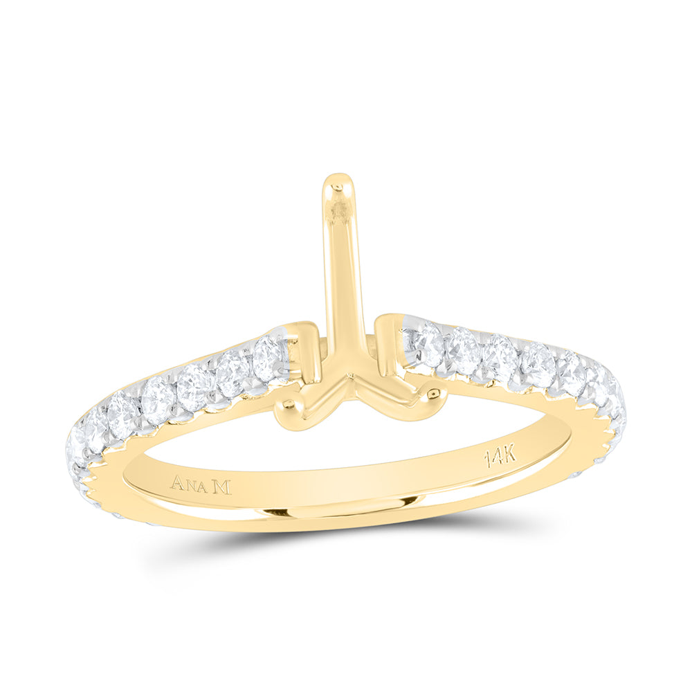 5/8Ctw-Nat Dia Ana M 1Ct-Cps Semi-Mount No Halo Engagement Ring (3.48 grams)