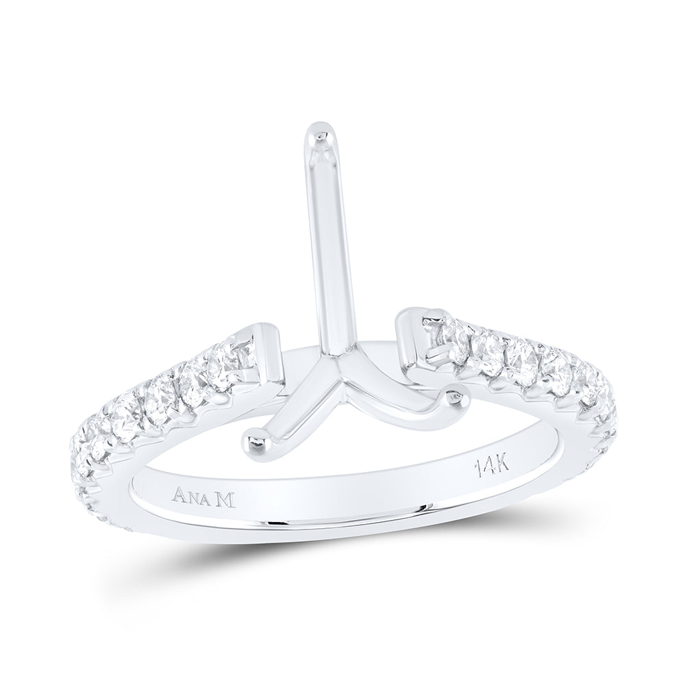 5/8Ctw-Nat Dia Ana M 3Ct-Cps Semi-Mount No Halo Engagement Ring (4.42 grams)