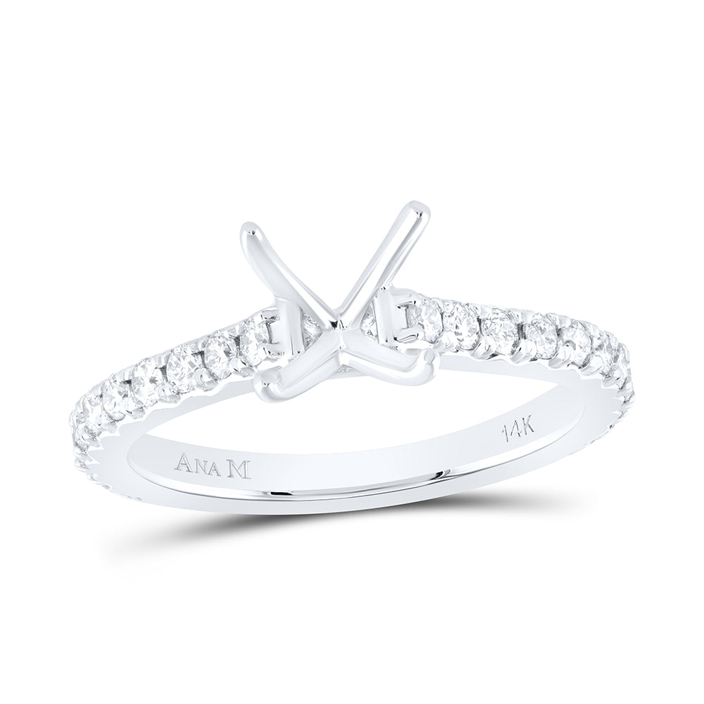 5/8Ctw-Nat Dia Ana M 1Ct-Cpc Semi-Mount No Halo Engagement Ring (3.45 grams)