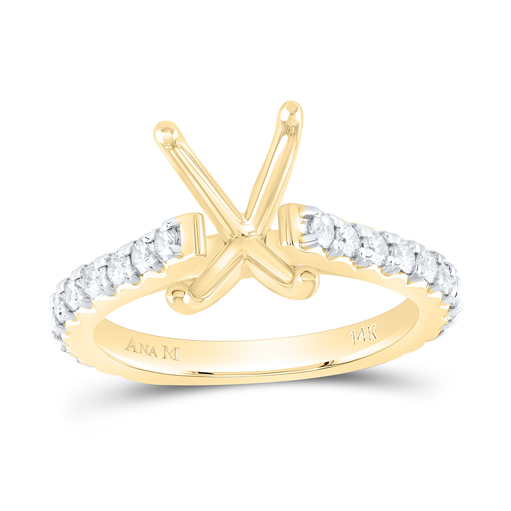 5/8Ctw-Nat Dia Ana M 3Ct-Cem Semi-Mount No Halo Engagement Ring (4.65 grams)