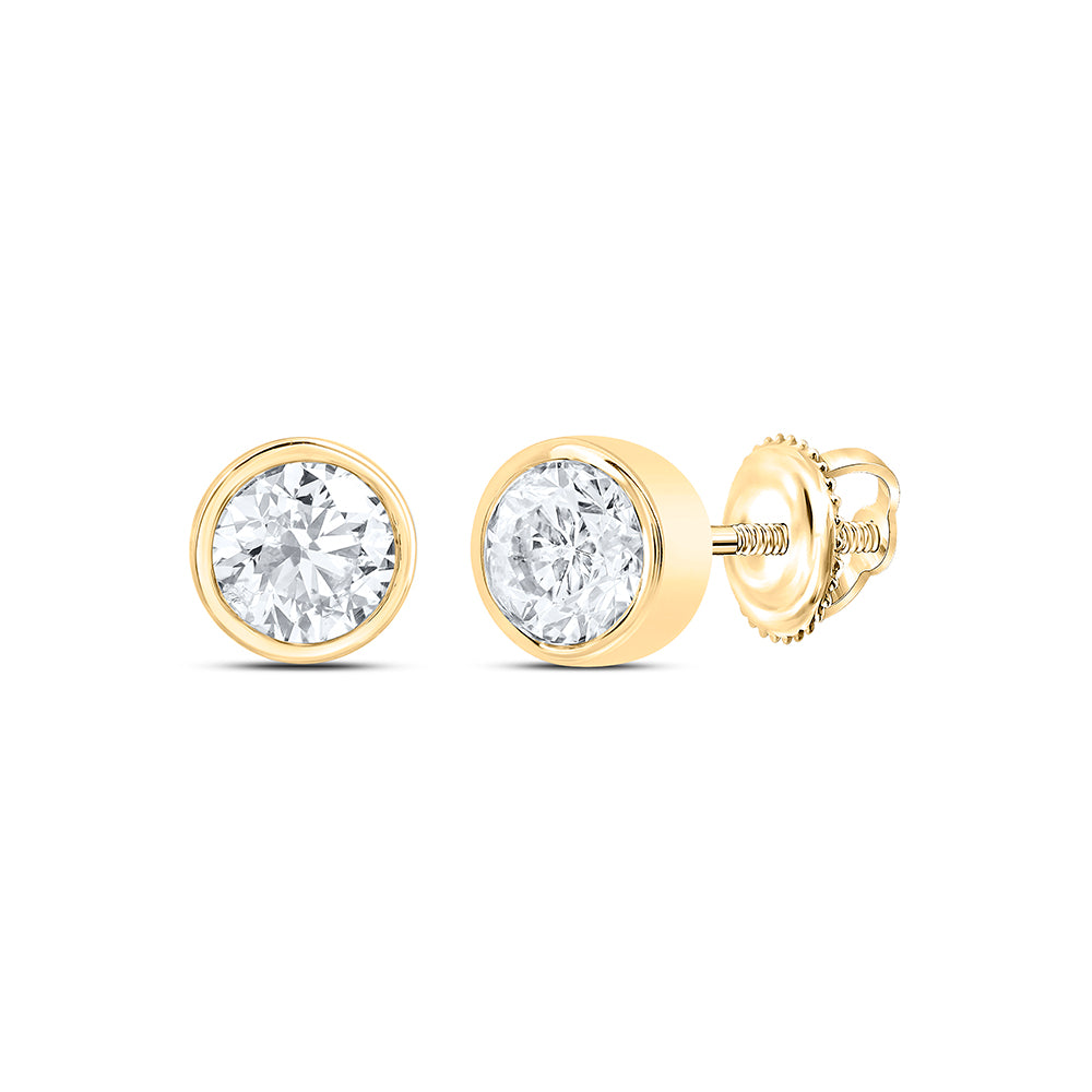 14Kt Gold 1/2Ctw-Dia Excellent Stud Solitaire Earring