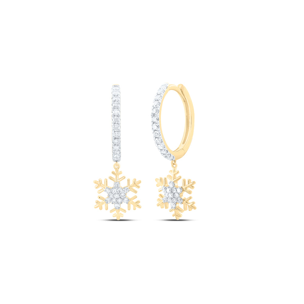 10Kt Gold 3/8Ctw-Dia Nk Fashion Snow Flake Dangling Earring
