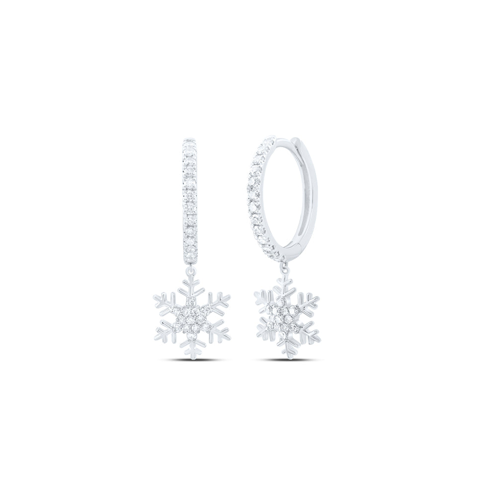 10Kt Gold 3/8Ctw-Dia Nk Fashion Snow Flake Dangling Earring