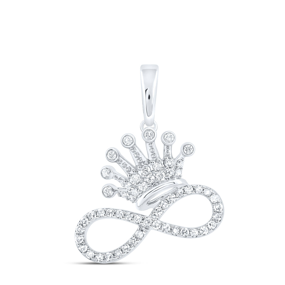 1/4Ctw-Nat Dia Nk Crown Infinity Ladies Fashion Pendant (2.349 grams)