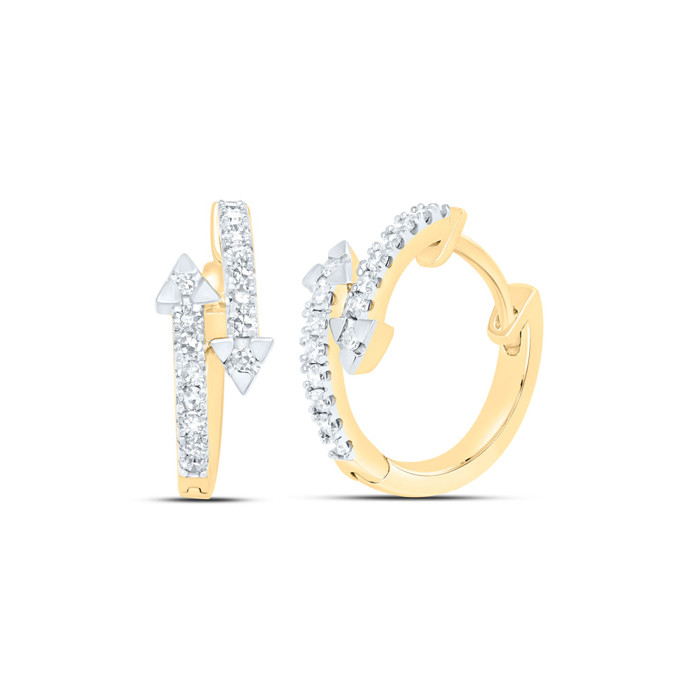 10Kt Gold 1/4Ctw-Dia Cn Fashion Hoop Earring