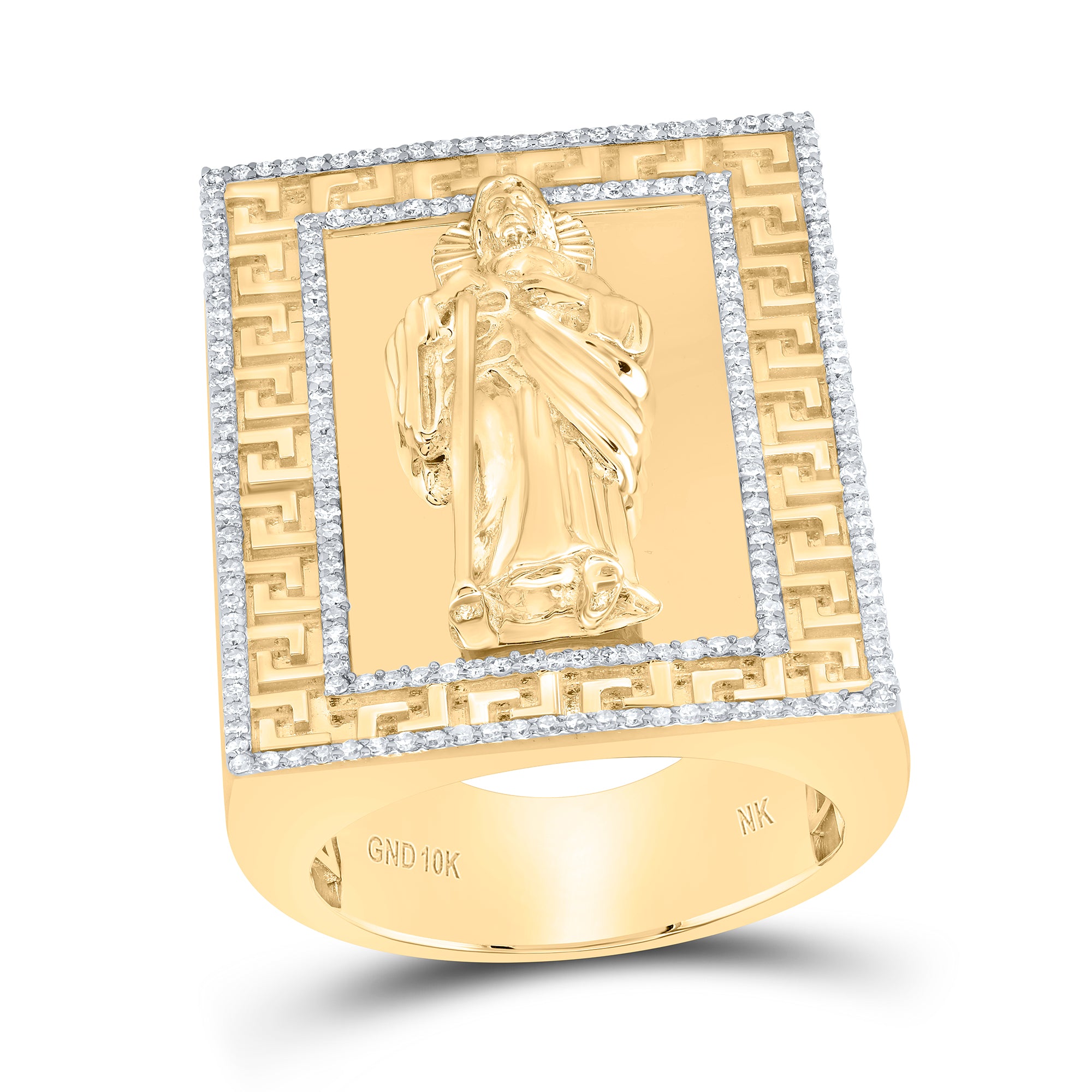 3/4Ctw-Dia Nk St.Jude Mens Ring (27.97 grams)