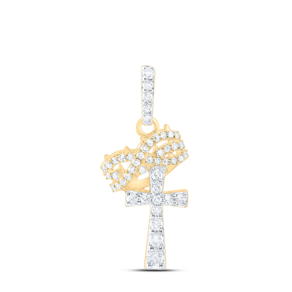 10Kt Gold 1/4Ctw Dia Nk Fashion Cross Pendant