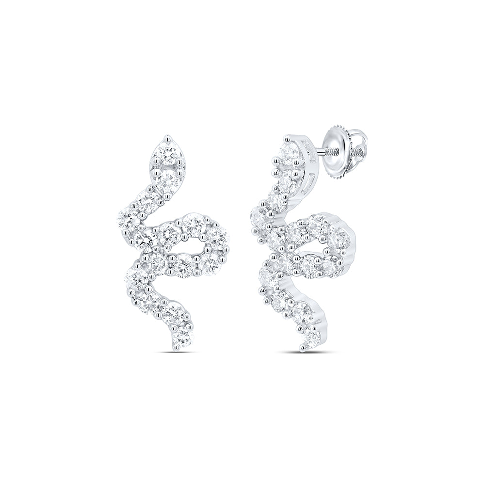 14Kt Gold 1/2Ctw-Dia Cn Fashion Snake Earring
