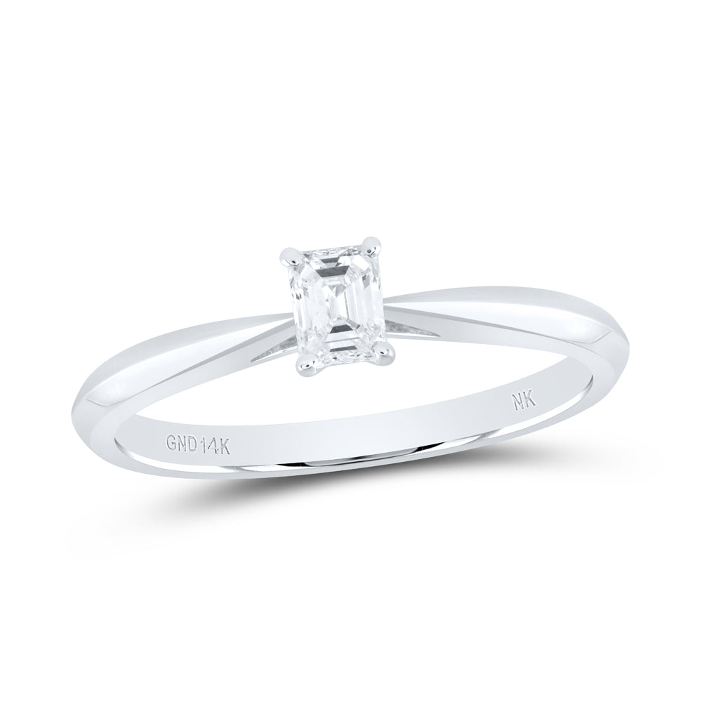 1/4Ct-Dia I1 Ij Emerlad Solitaire Ring (1.85 grams)