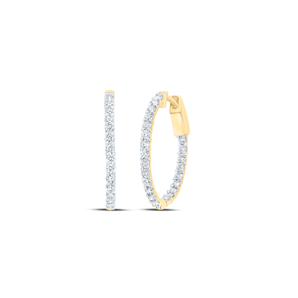 10Kt Gold 1Ctw-Dia Nk Fashion Oval Hoop Earring