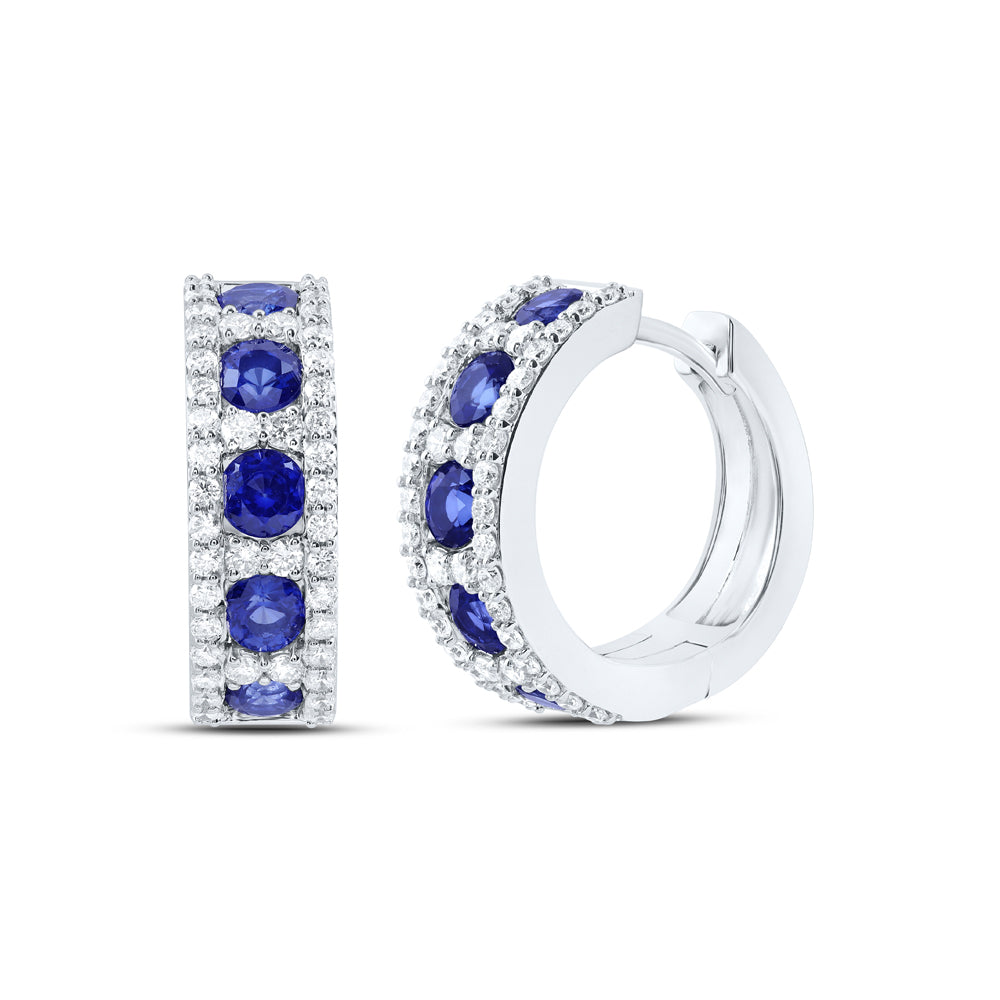 3/4Ctw-Nat Dia Ana M 2 3/8Ctw Rd-Bs, Fashion Nat Gem Hoop Earring