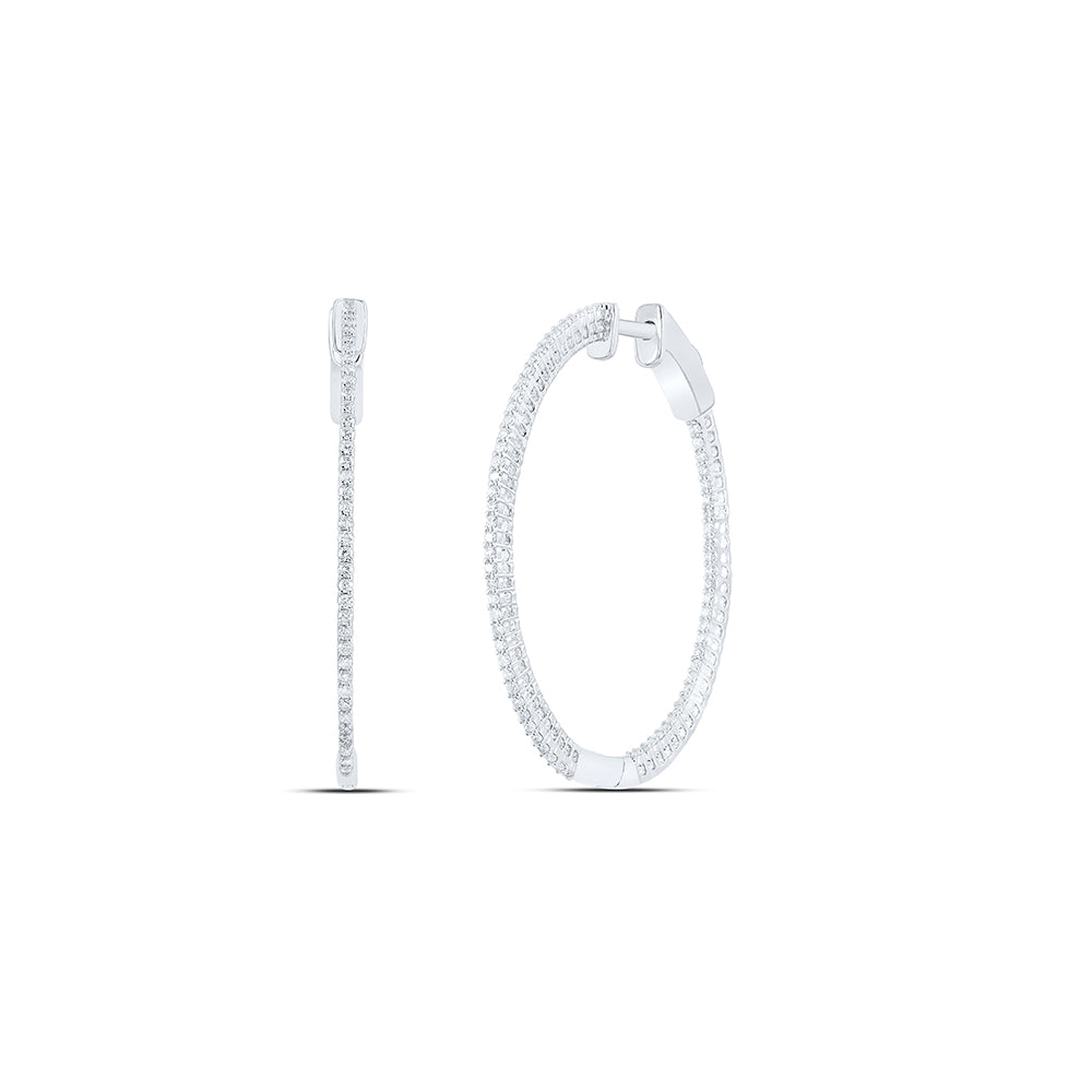 10Kt Gold 1/2Ctw-Dia Cn Fashion Oval Hoops Earring