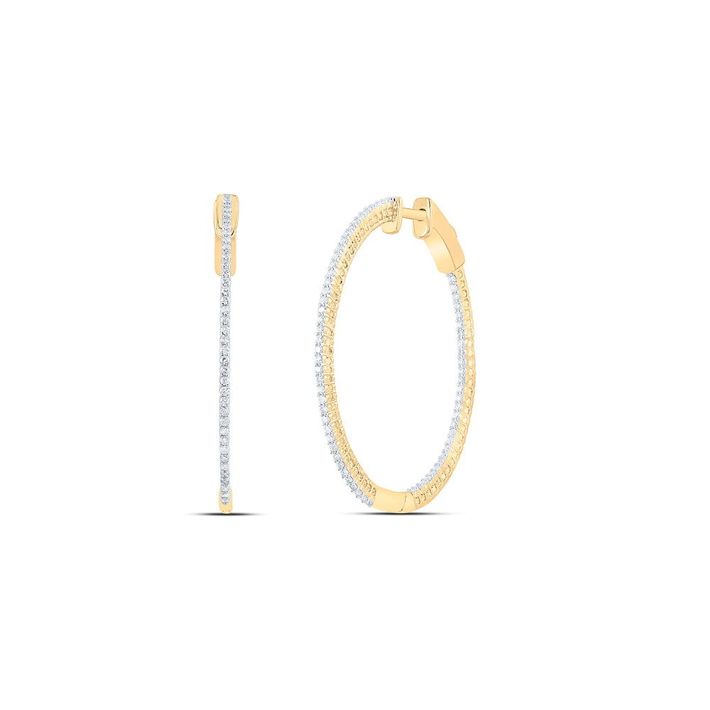 14Kt Gold 1/2Ctw-Dia Cn Fashion Oval Hoops Earring