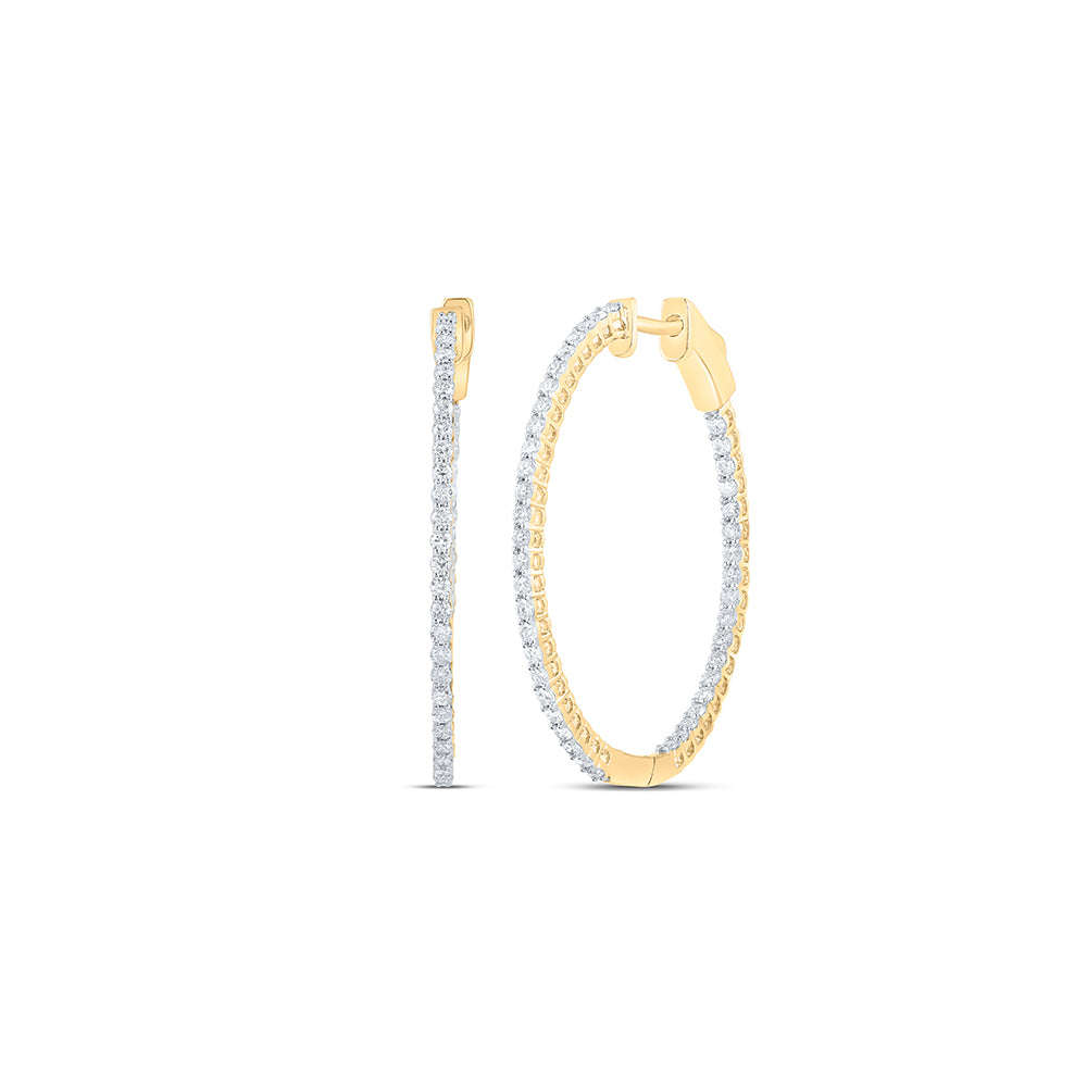 1Ctw-Nat Dia Cn Fashion Oval Hoops Earring
