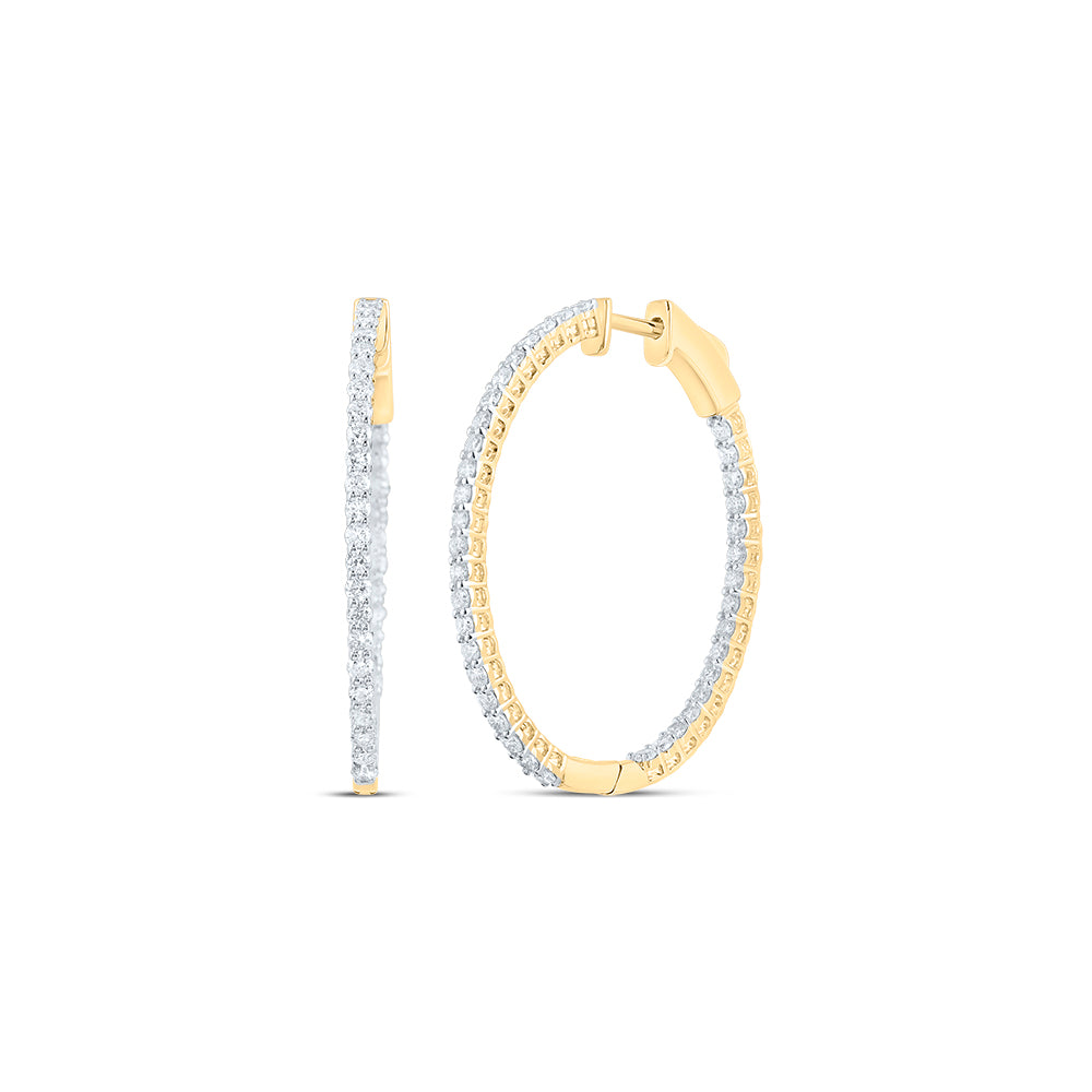 10Kt Gold 1 1/2Ctw-Dia Cn Fashion Oval Hoops Earring