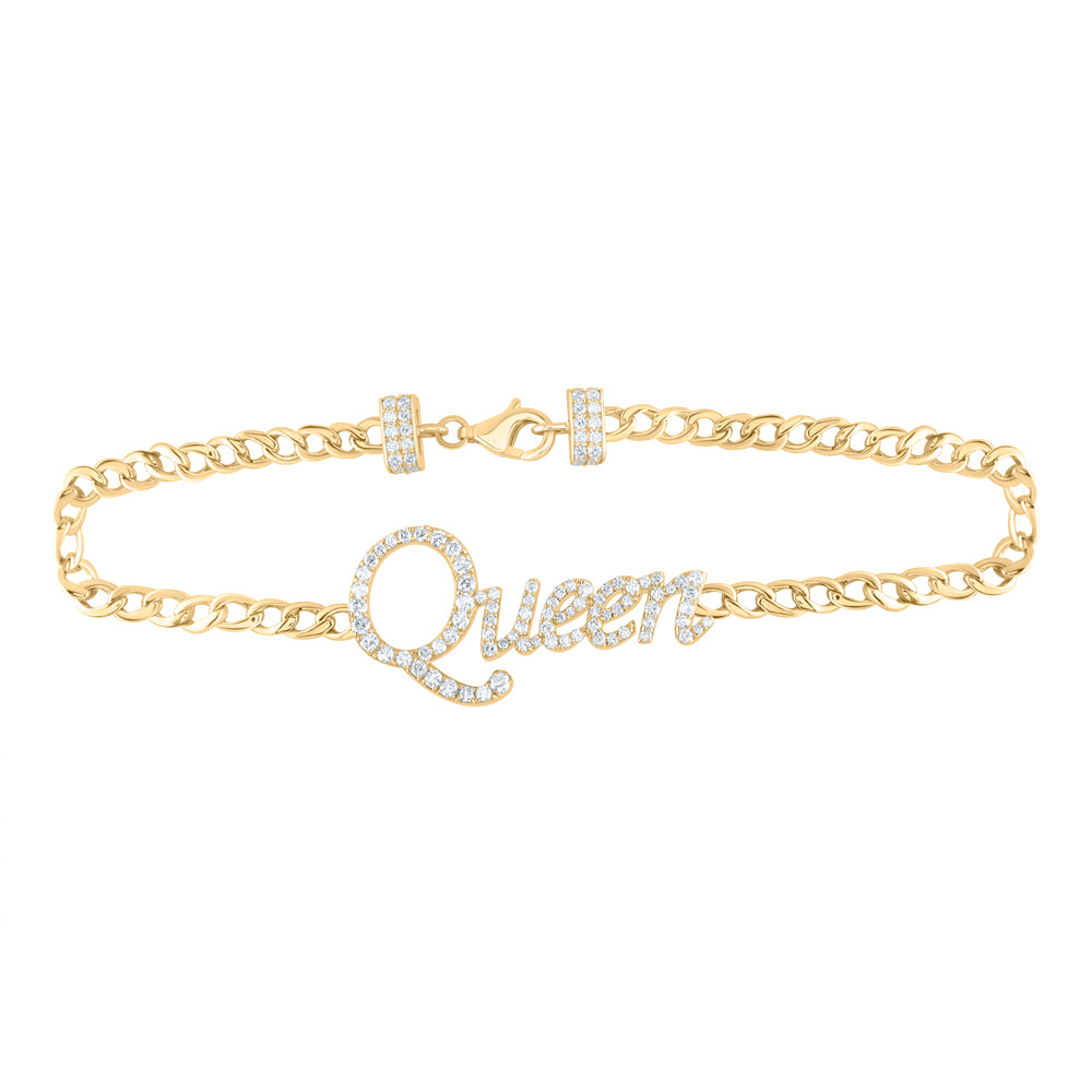 3/4Ctw-Nat Diamond Ana M "Queen" Fashion Bracelet (7 Inch)
