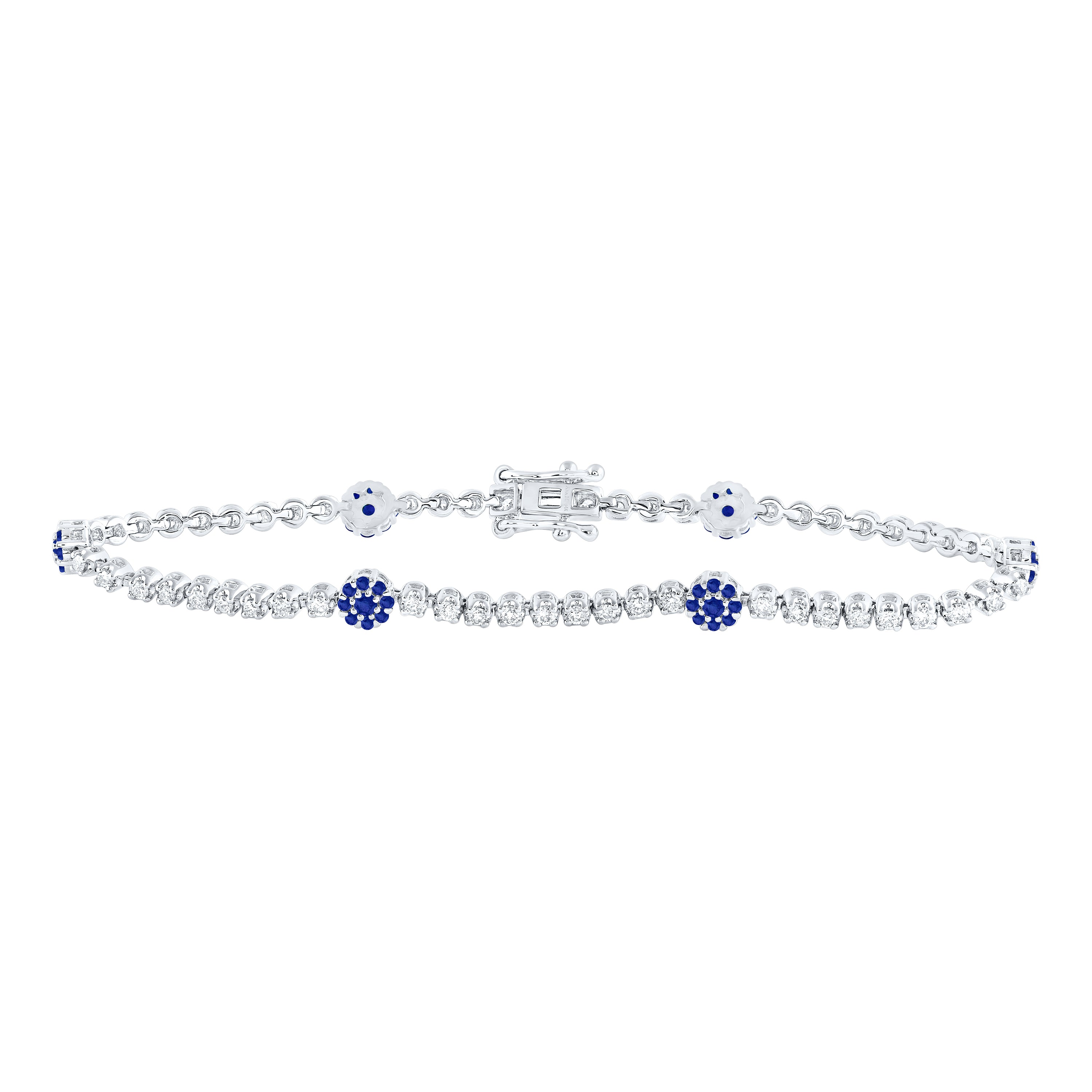 7/8Ctw-Nat Dia Ana M 3/4Ctw Rd-Bs Nat Gem Tennis Bracelet ( 7 Inch) (6.75 grams)