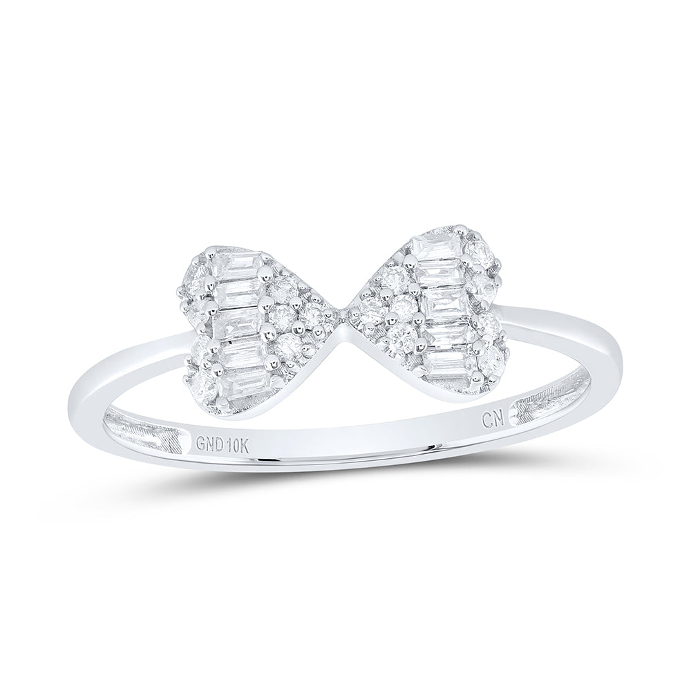 1/5Ctw-Dia Cn Fashion Bow Ring (1.29 grams)
