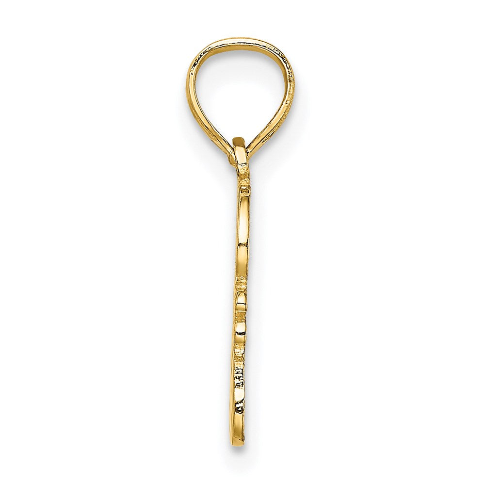 14k Yellow Gold 10 mm GOD HEARTS YOU Charm (0.64 grams)