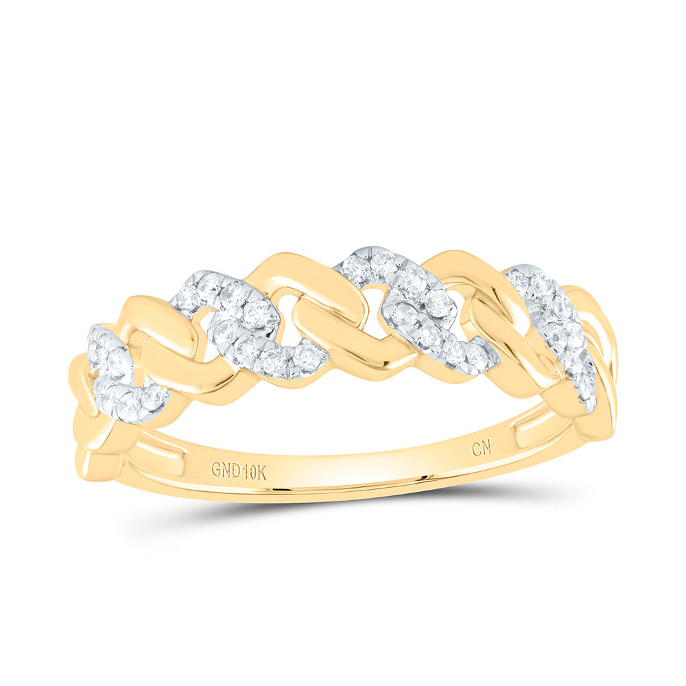 1/6Ctw-Dia Cn Fashion Cuban Ladies Ring (2.41 grams)