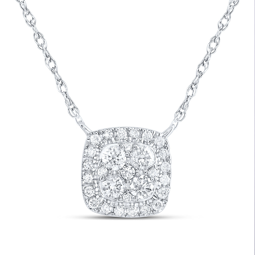 14Kt Gold 1/3Ctw-Diamond Fashion Cushion Necklace (18 Inch)