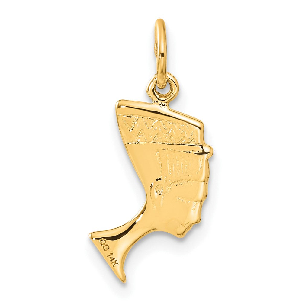 14k Yellow Gold 10 mm Satin Front / Polished Back Nefertiti Charm (0.94 grams)