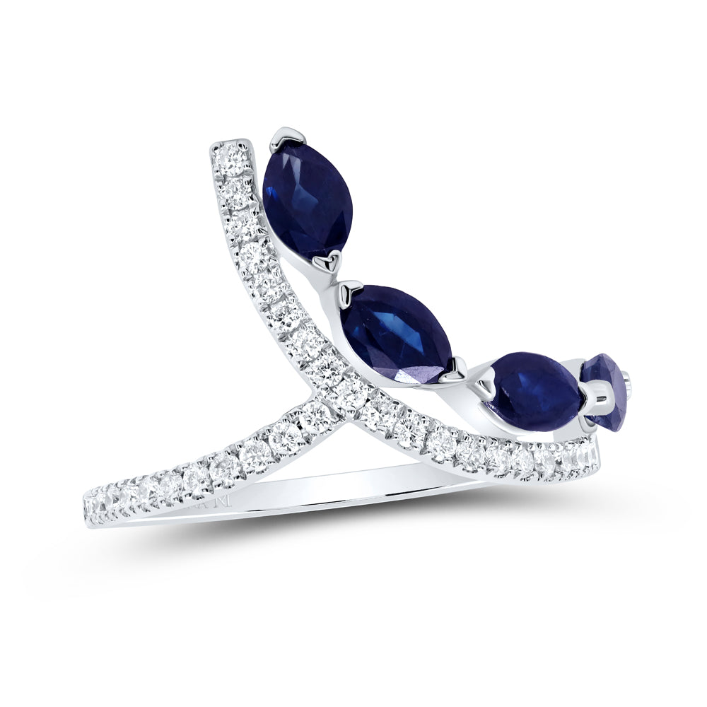 1/4Ctw-Dia Ana M 1Ctw-Mq-Bs Nat Gem Fashion Ring (2.05 grams)