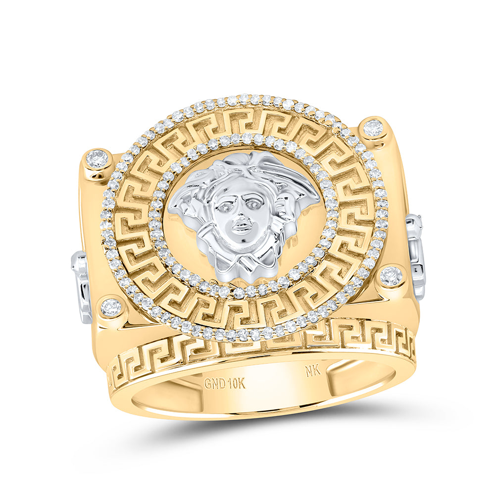 3/8 Ctw-Dia Nk Medusa Mens Ring (13.68 grams)