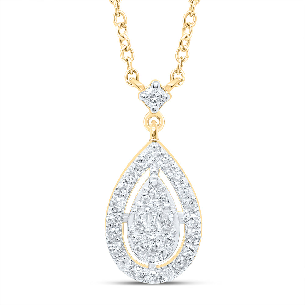 10Kt Gold 1/6Ctw-Diamond Gift Pear Necklace (18 Inch)