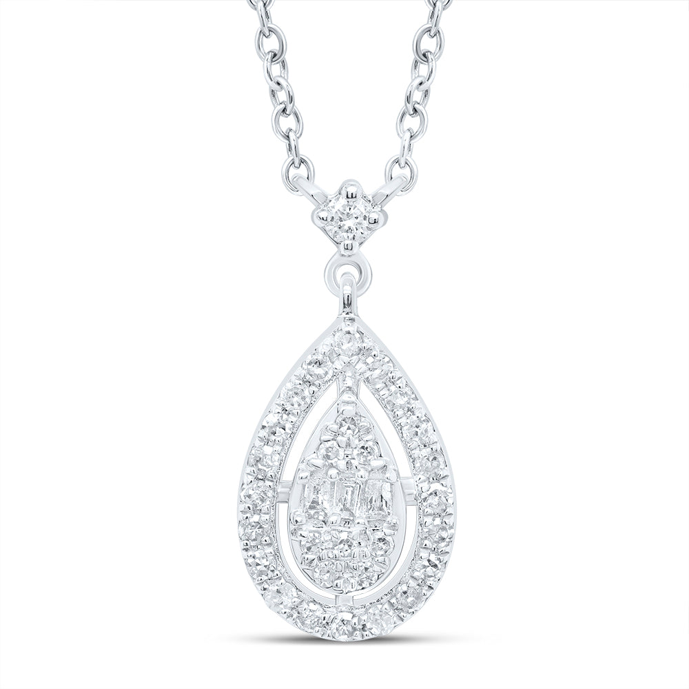 10Kt Gold 1/6Ctw-Diamond Gift Pear Necklace (18 Inch)