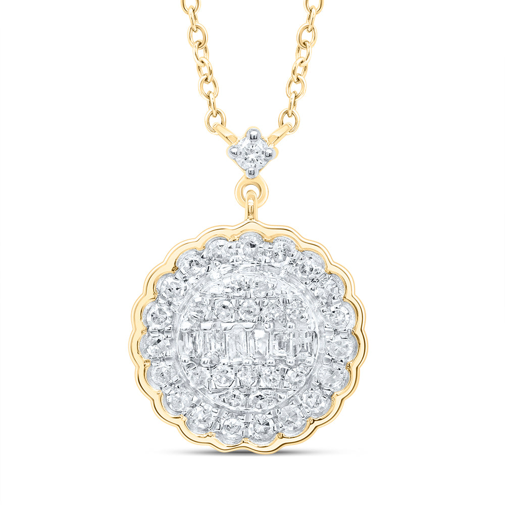 10Kt Gold 1/3Ctw-Diamond Gift Round Necklace (18 Inch)