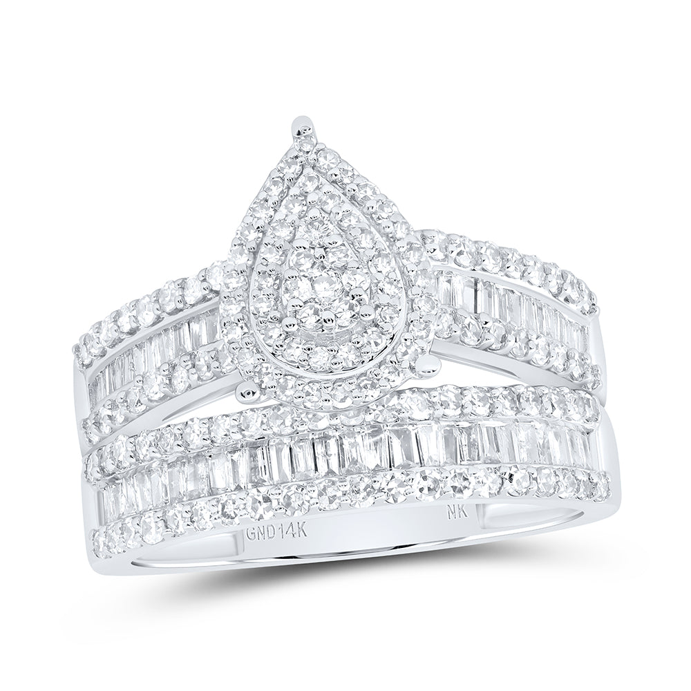 1 3/4CTW-DIA NK PEAR TRIO SET