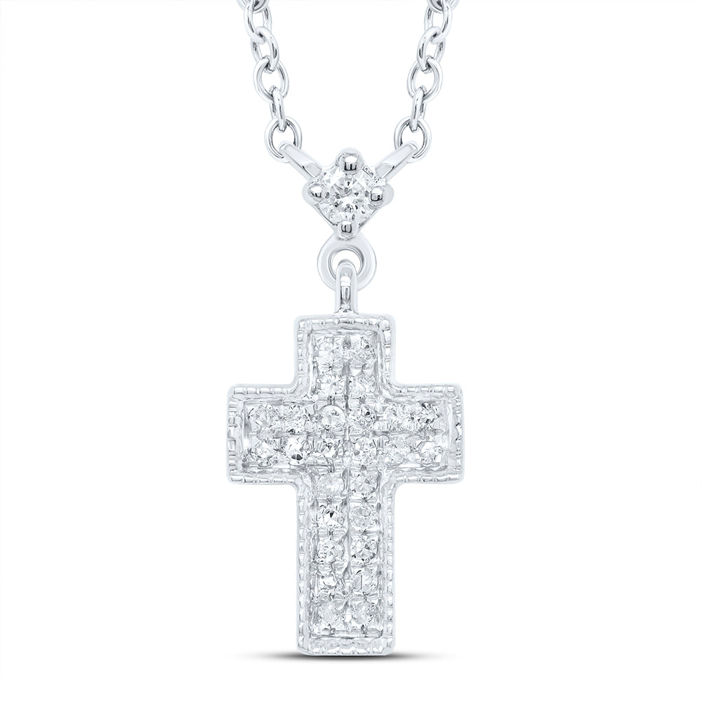 10Kt Gold 1/8Ctw-Dia P1 Gift Cross Necklace