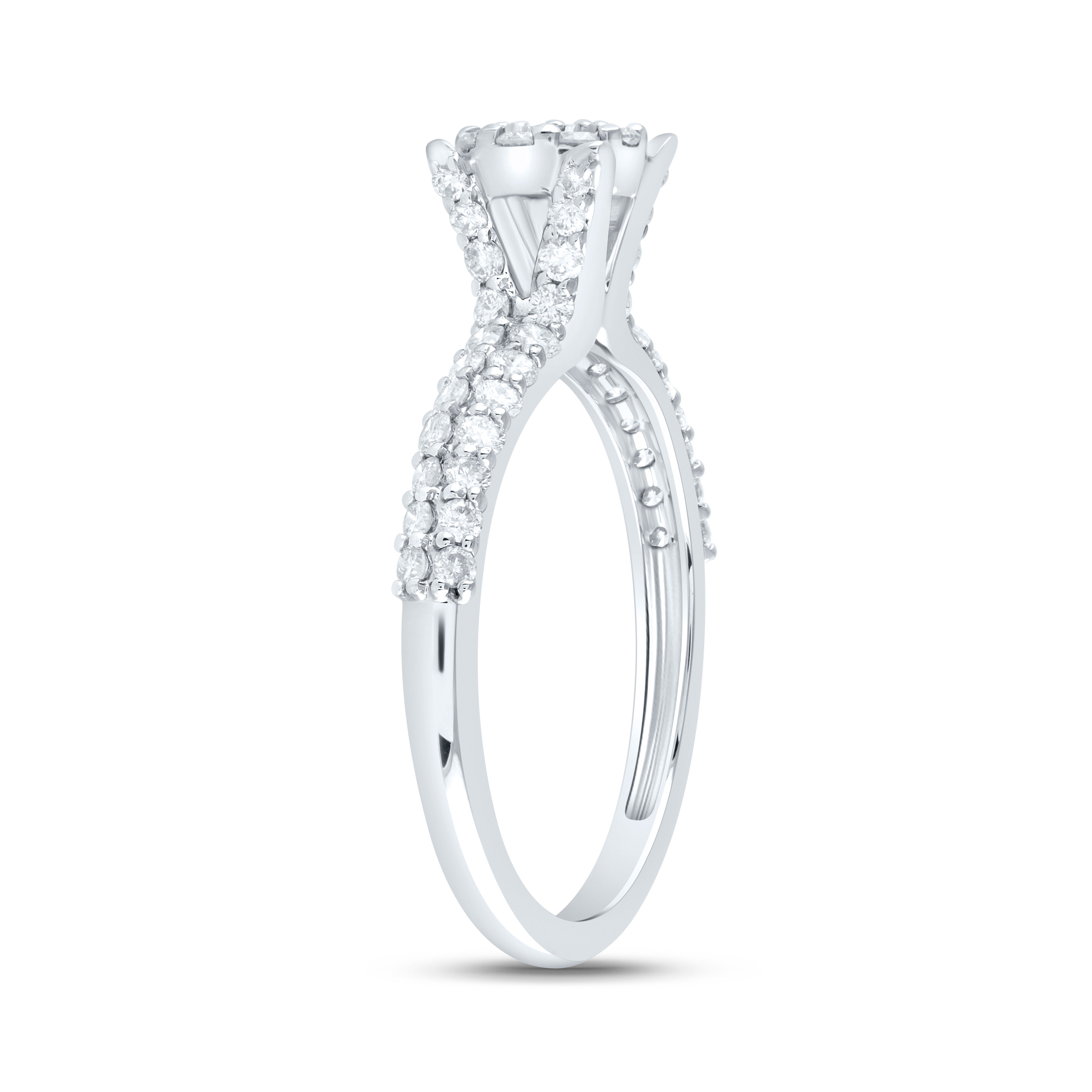 3/4Ctw-Nat Dia Ana M Fashion Ring (2.89 grams)