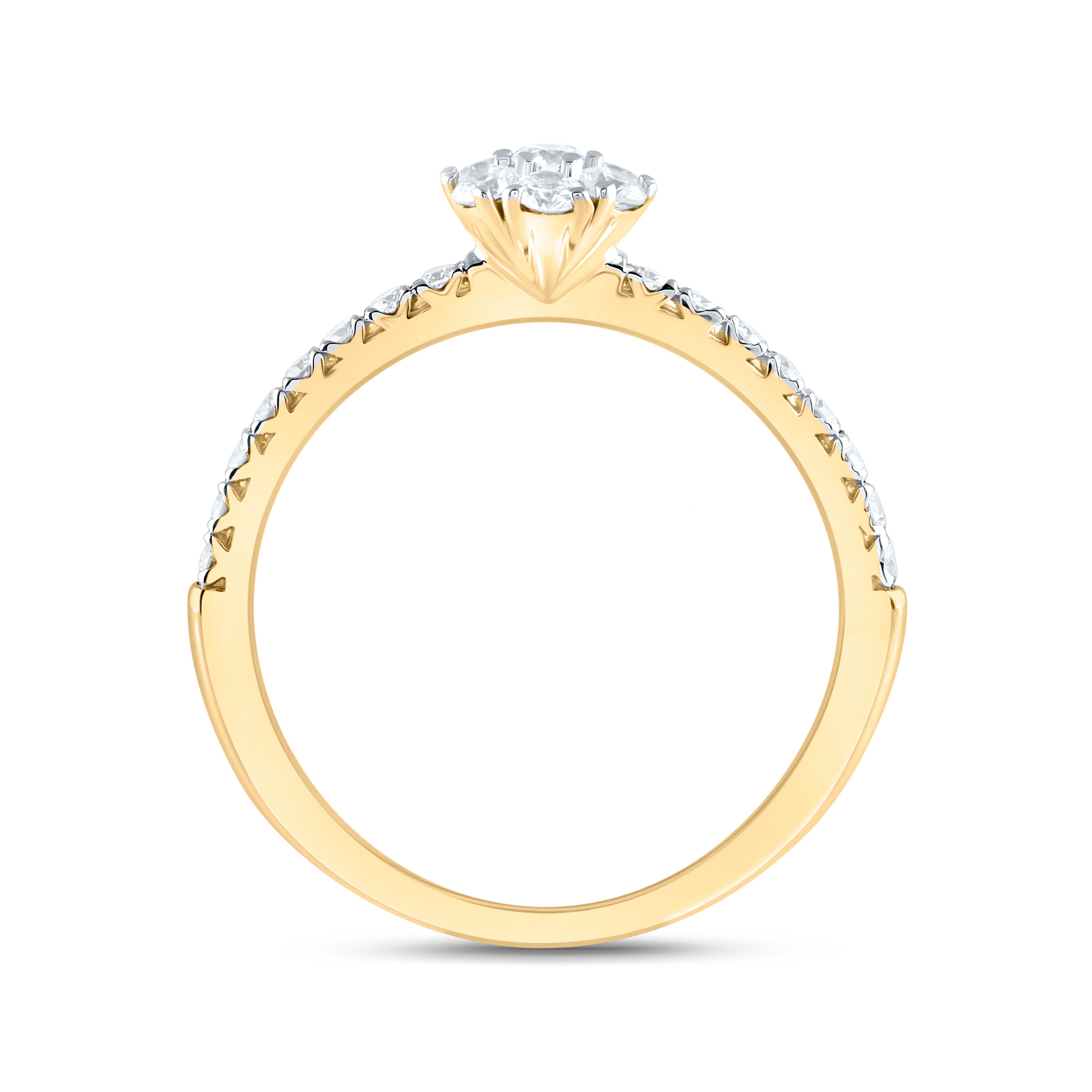 1/2Ctw-Nat Dia Ana M Flower Fashion Ring (2.21 grams)