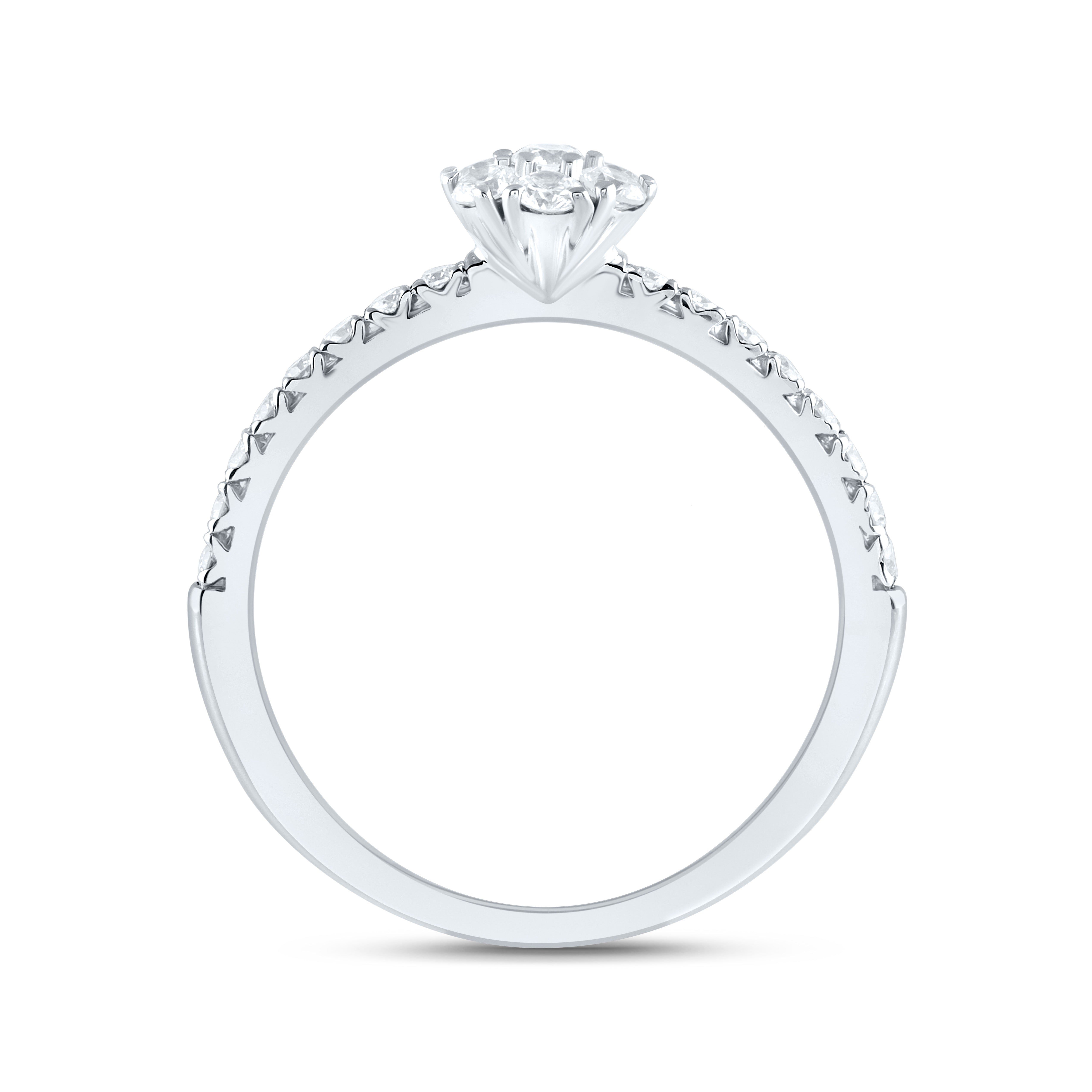 1/2Ctw-Nat Dia Ana M Flower Fashion Ring (2.25 grams)