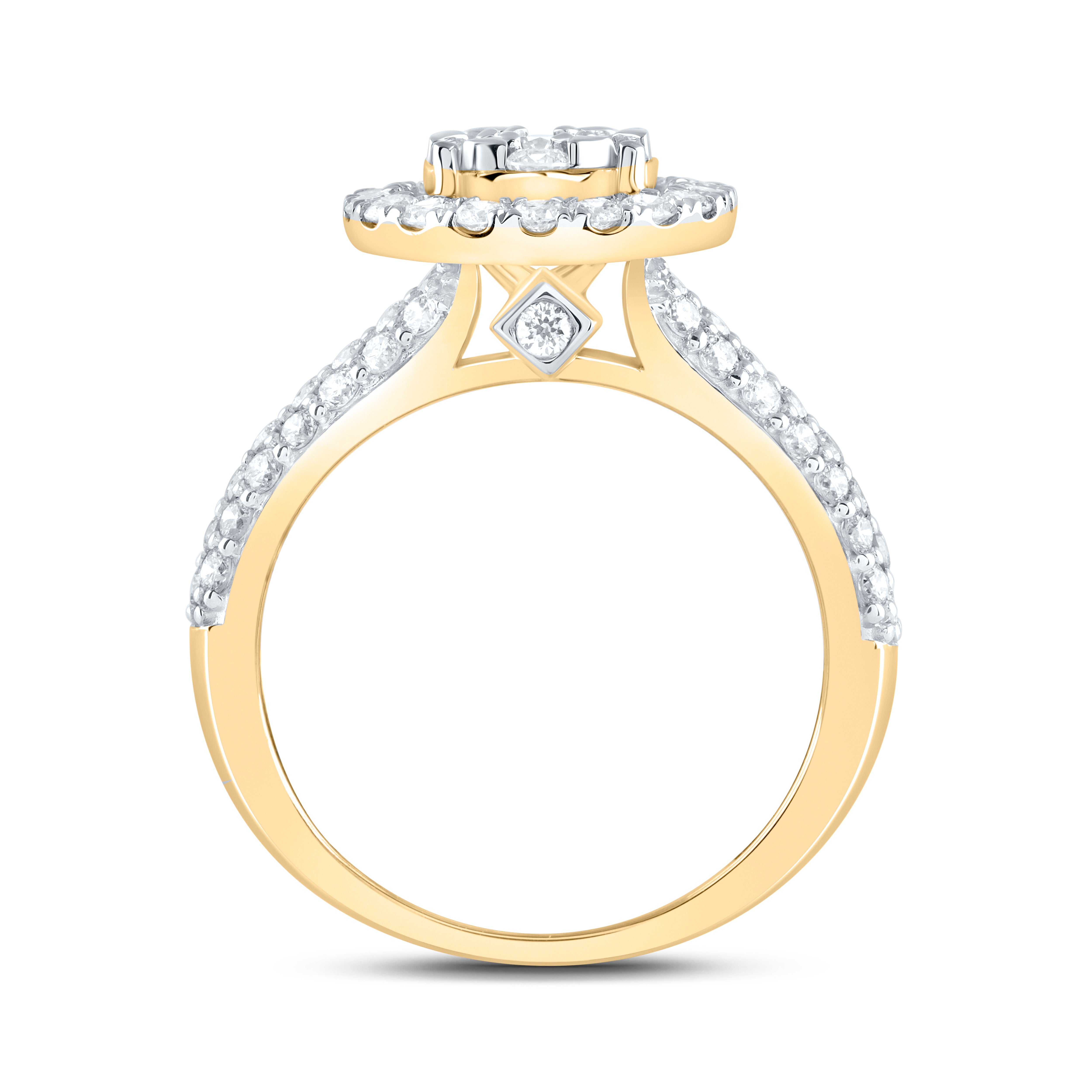 1 3/8Ctw-Nat Dia Ana M Fashion Ring (3.61 grams)