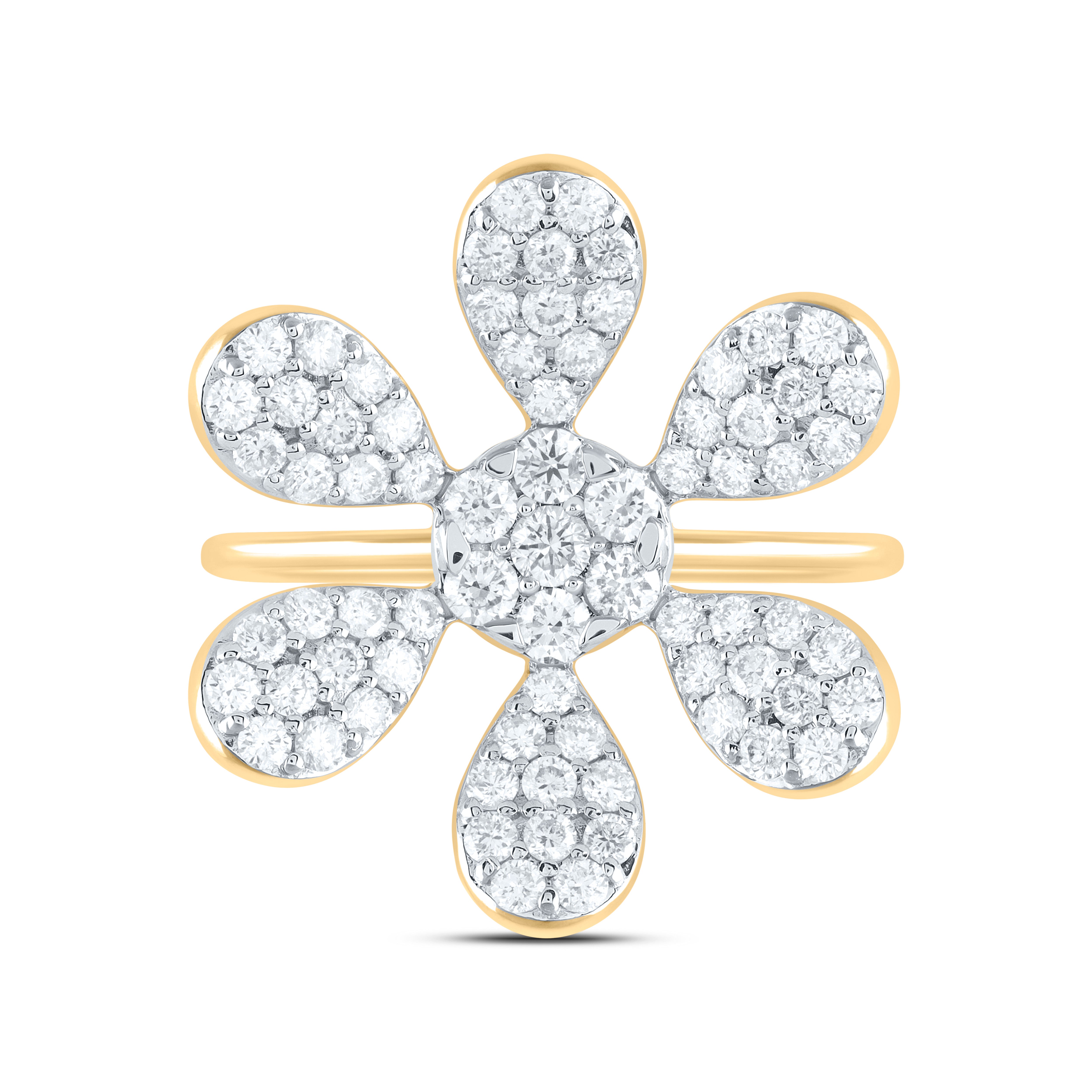 1 1/4Ctw-Nat Dia Ana M Flower Fashion Ring (4.01 grams)