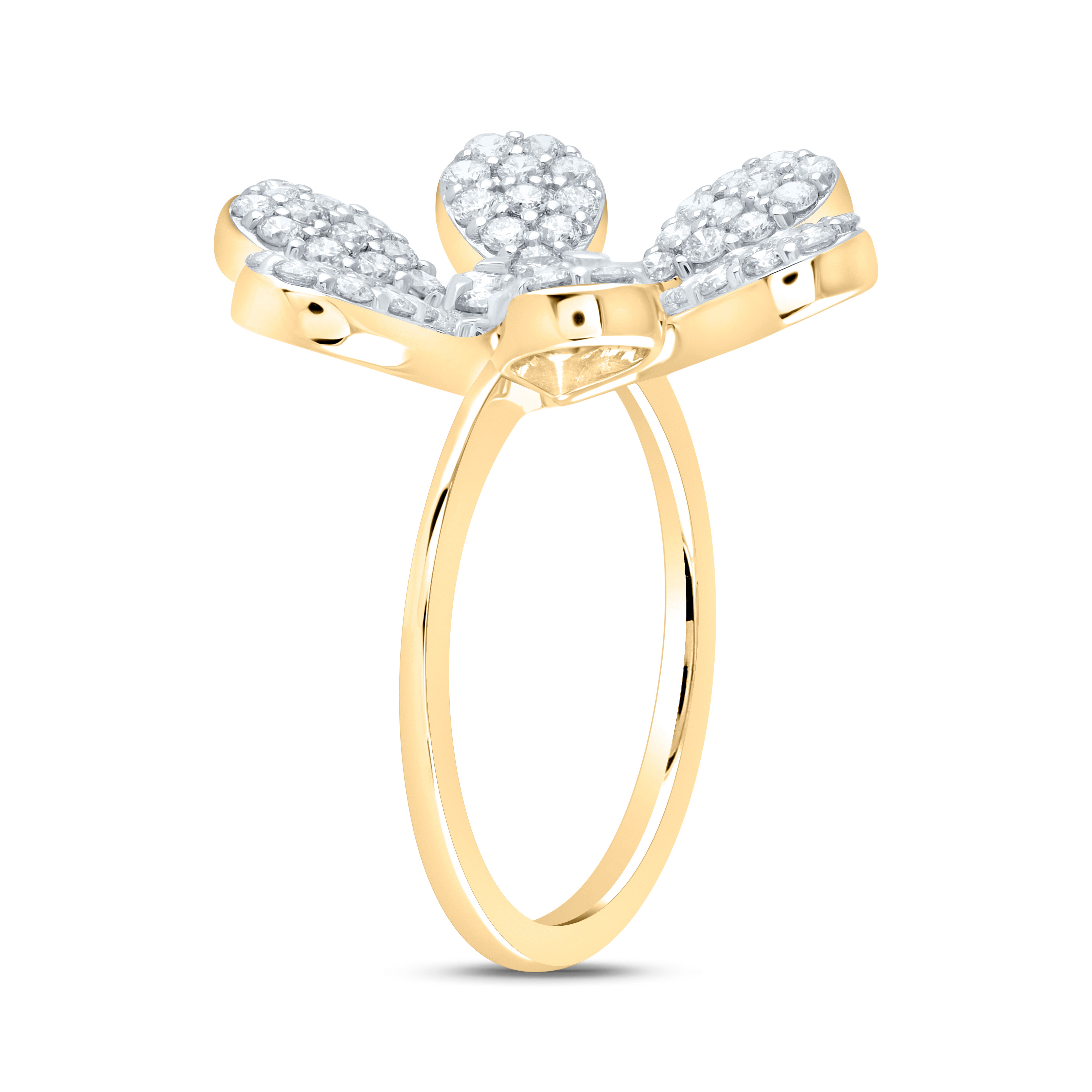 1 1/4Ctw-Nat Dia Ana M Flower Fashion Ring (4.01 grams)