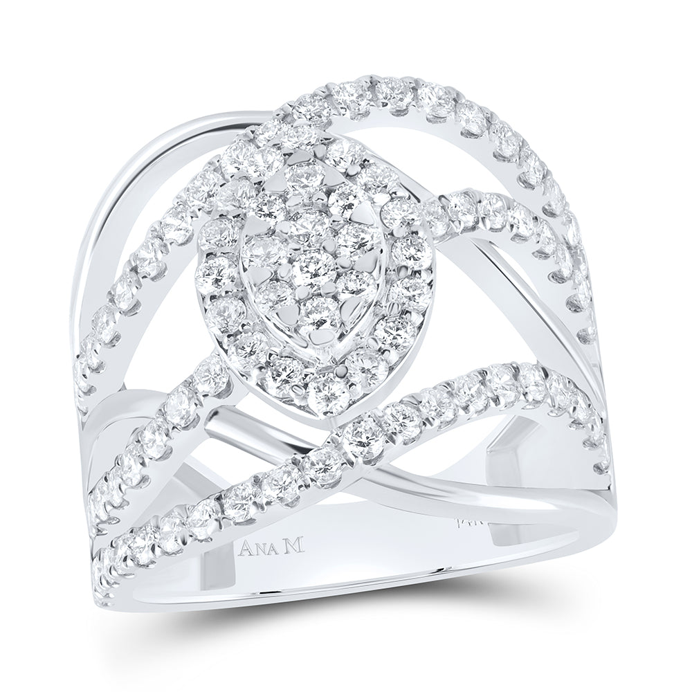 1 1/2Ctw-Nat Dia Ana M Fashion Ring (7.12 grams)