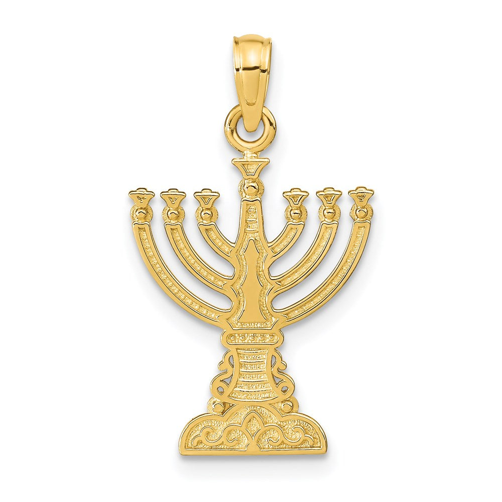 14k Yellow Gold 15 mm Menorah Pendant (1.44 grams)