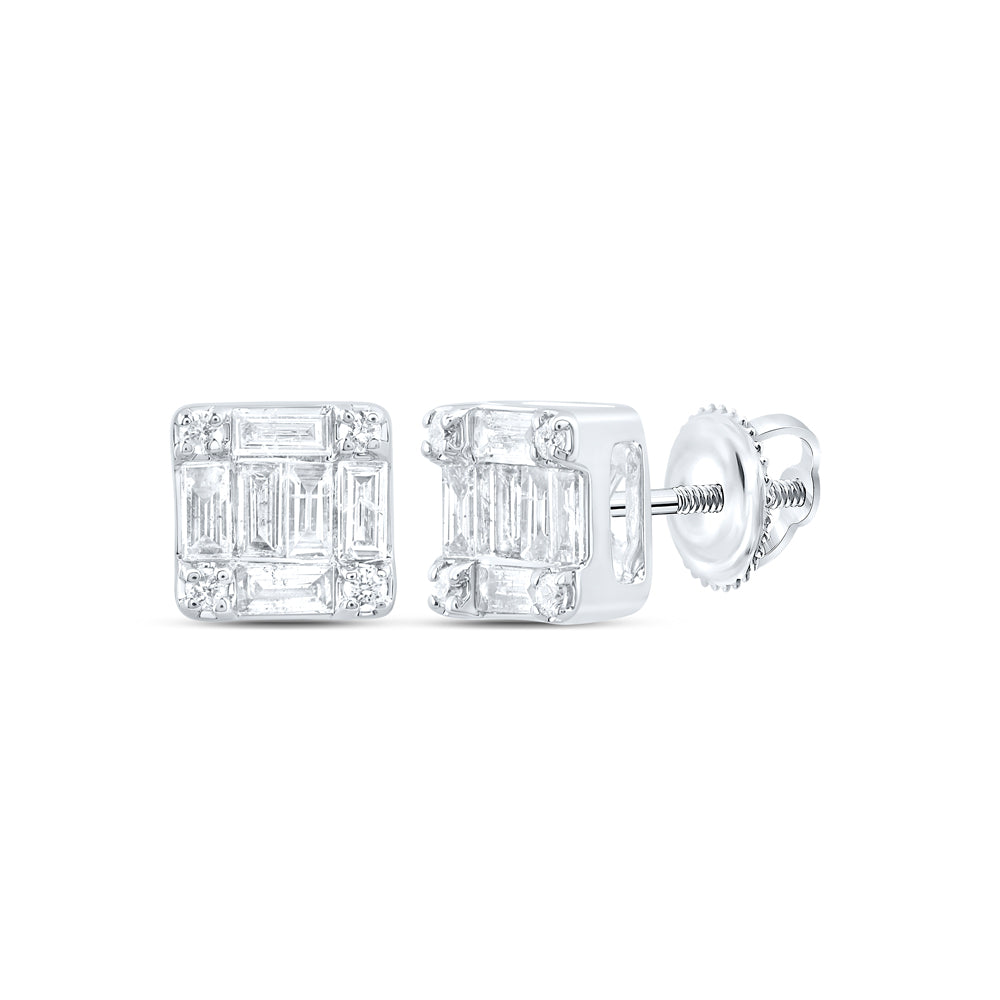1/3Ctw-Nat Diamond Ana M Fashion Square Baguette Earring