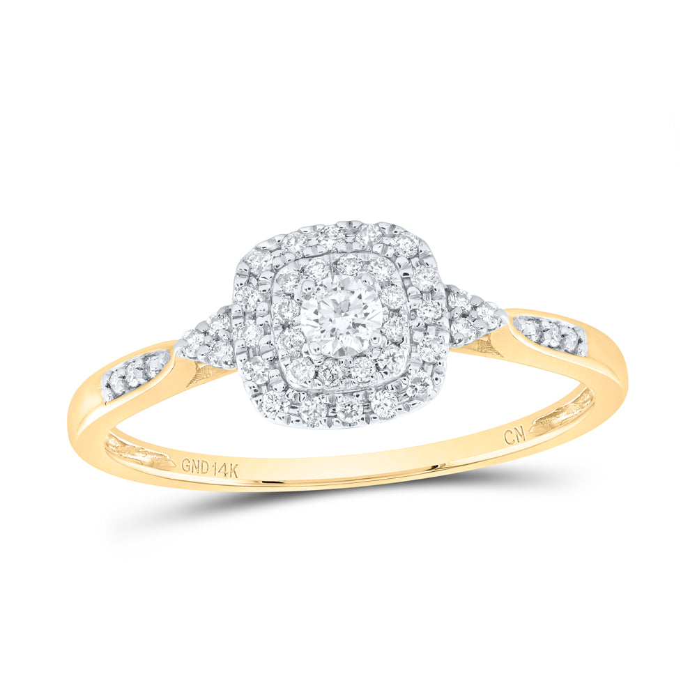 1/4Ctw-Nat Dia Cn Cushion Double Halo Engagement Ring