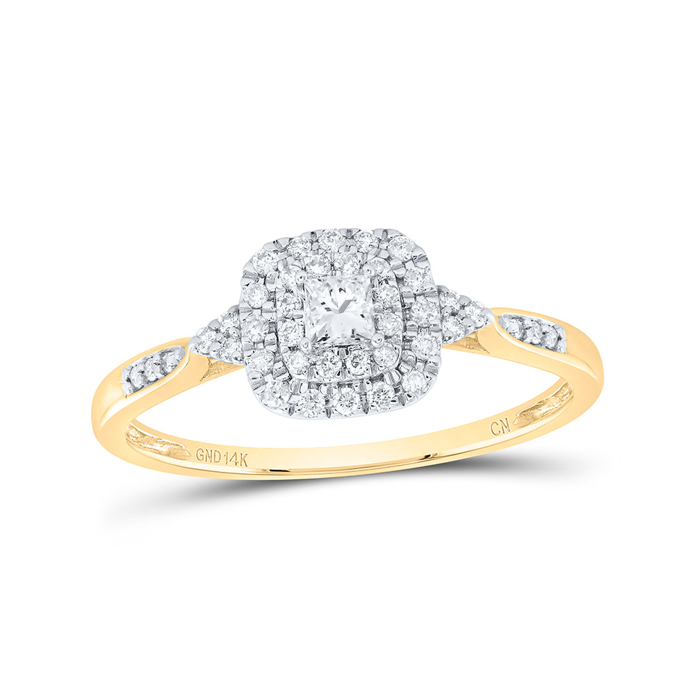 1/4Ctw-Nat Dia Cn Cushion Double Halo Engagement Ring