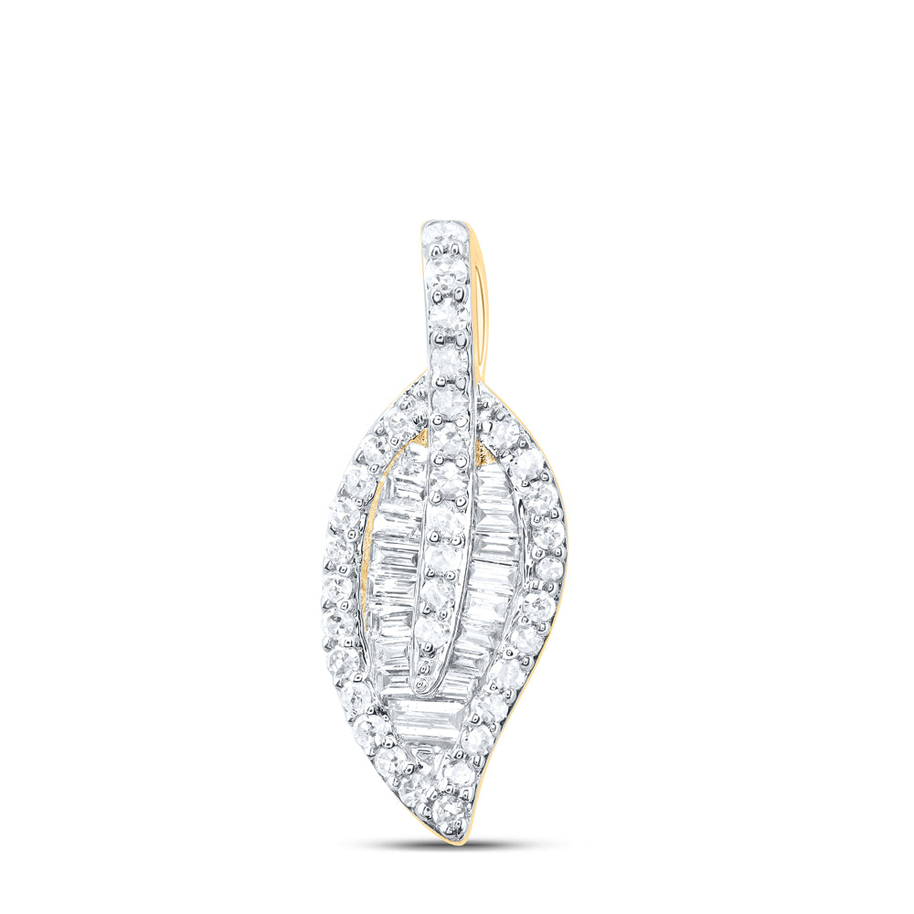 1/3Ctw-Dia Cn Gift Leaf Pendant