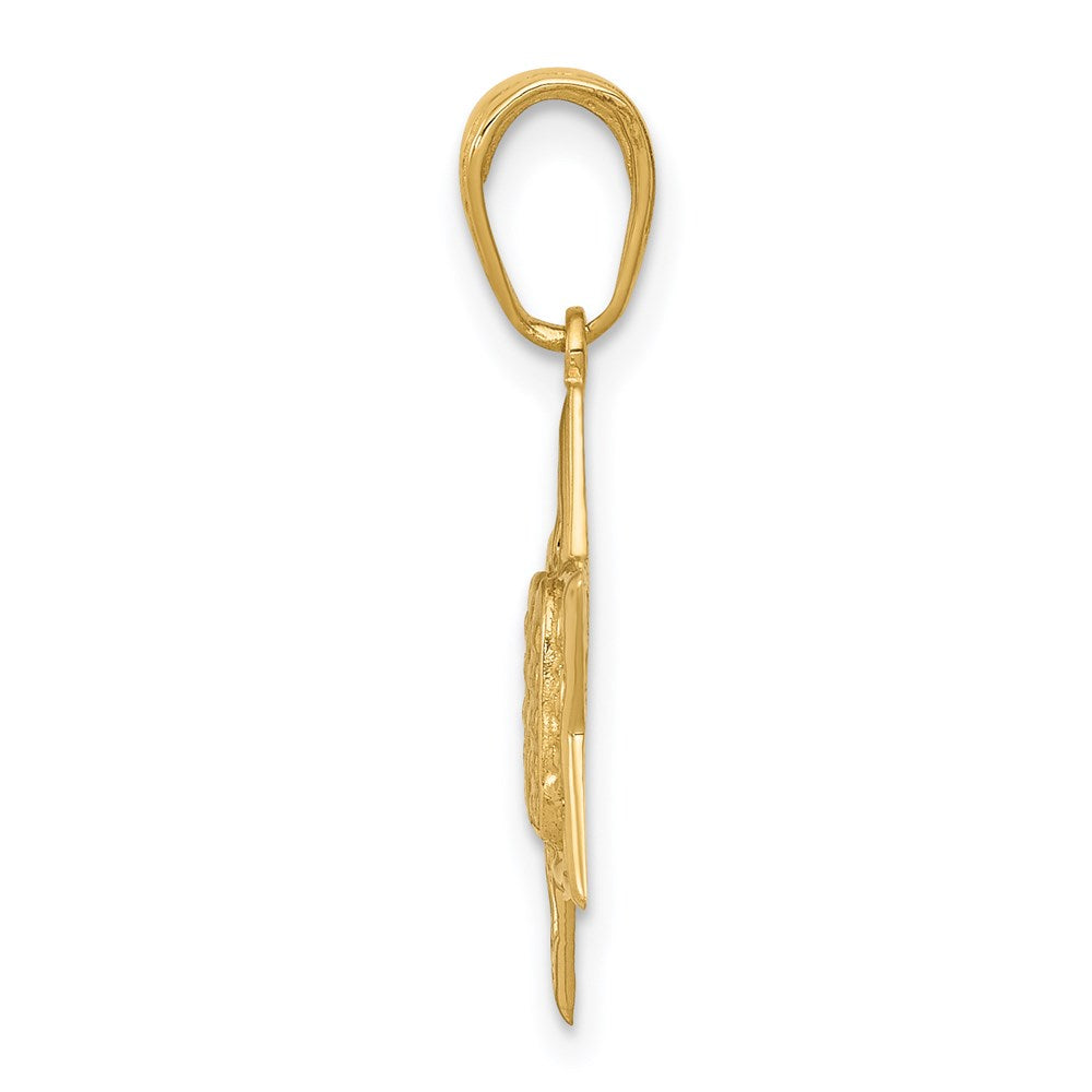 14k Yellow Gold 15 mm Star of David w/Tablets in Center Pendant (1.06 grams)