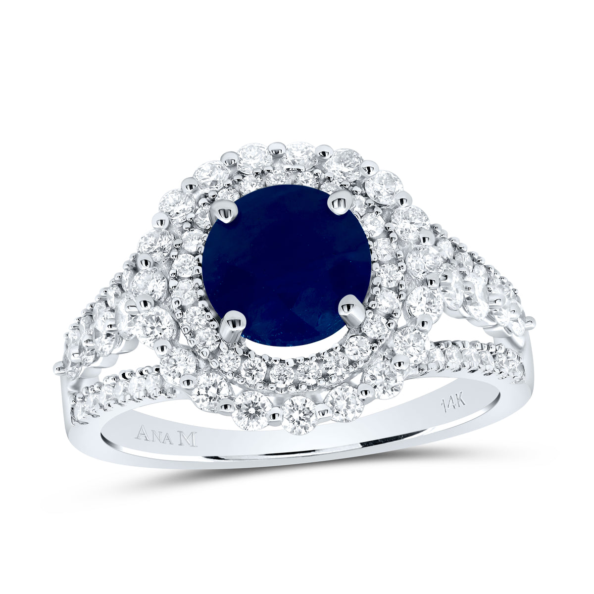 7/8Ctw-Diamond Ana M 7Mm Rd-Bs Nat Gem Ring (4.76 grams)