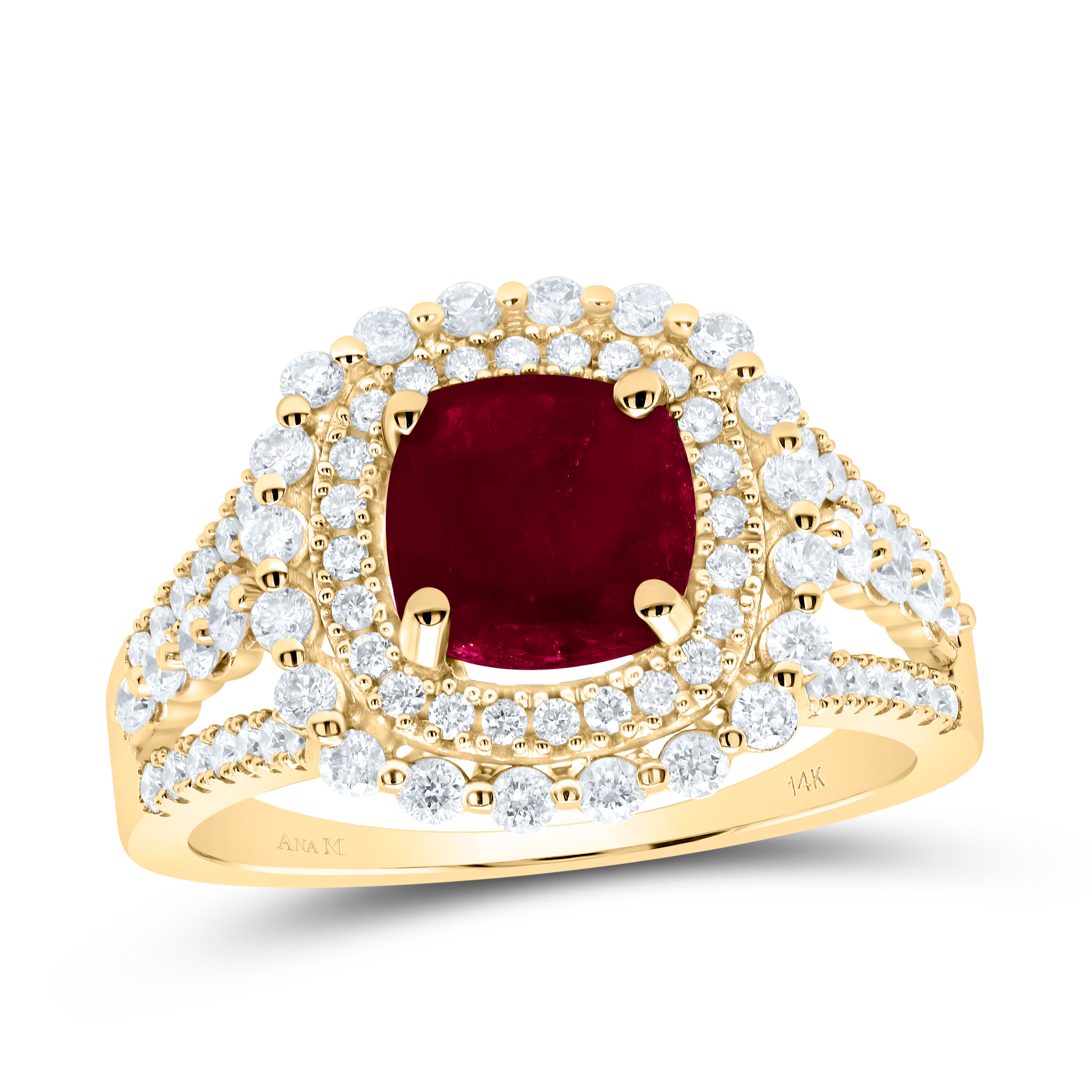 3/4Ctw-Dia Ana M 7Mm Cu-Ru Nat Gem Ring (5.04 grams)