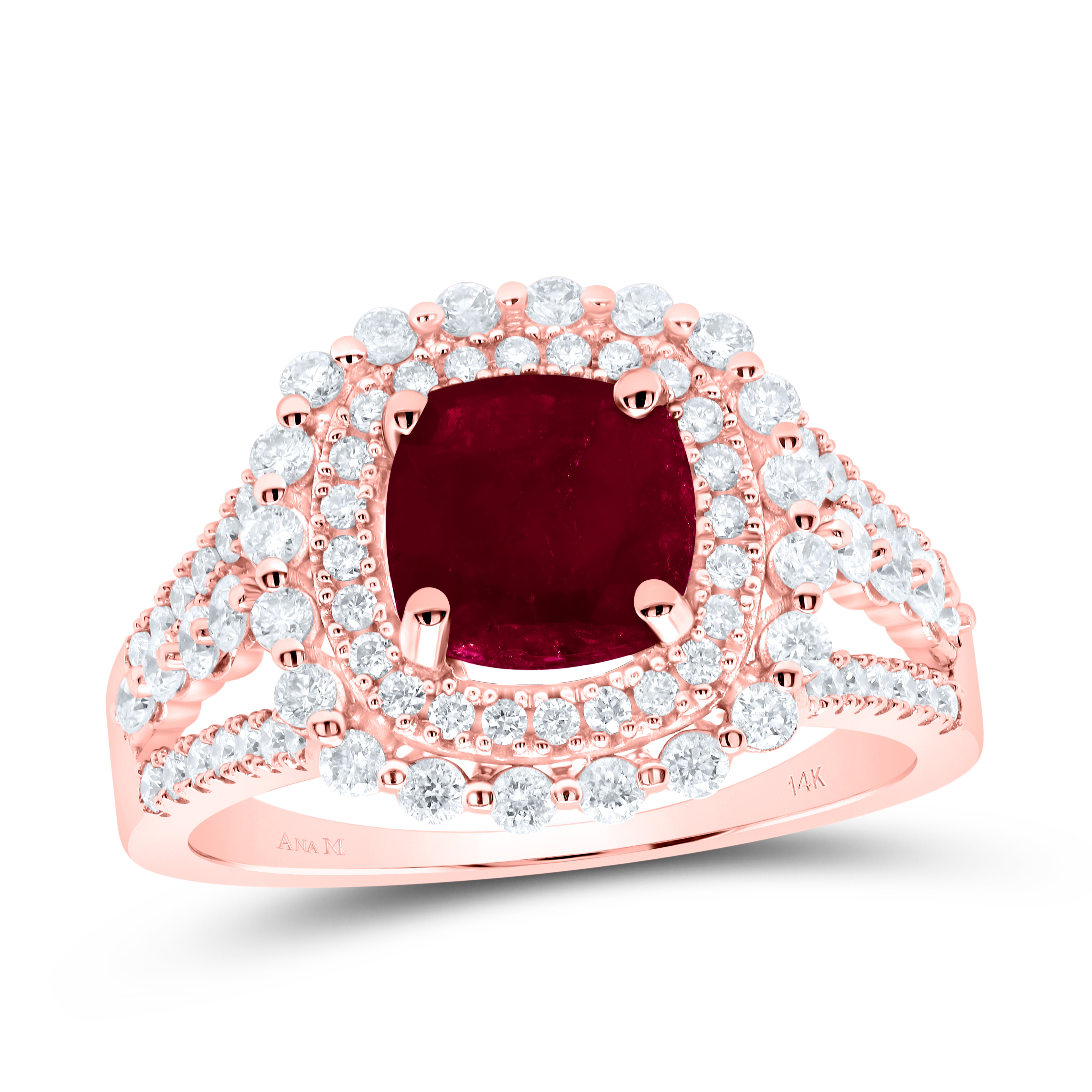 3/4Ctw-Dia Ana M 7Mm Cu-Ru Nat Gem Ring (5.11 grams)